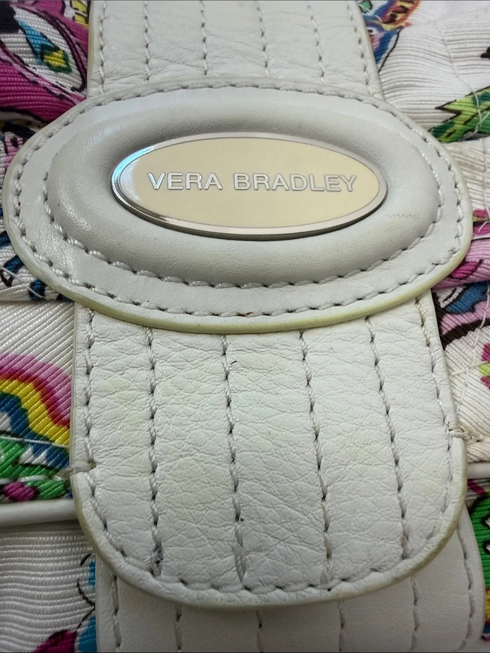 Vera Bradley Paisley Floral Trifold Wallet Wristlet White Pink OS